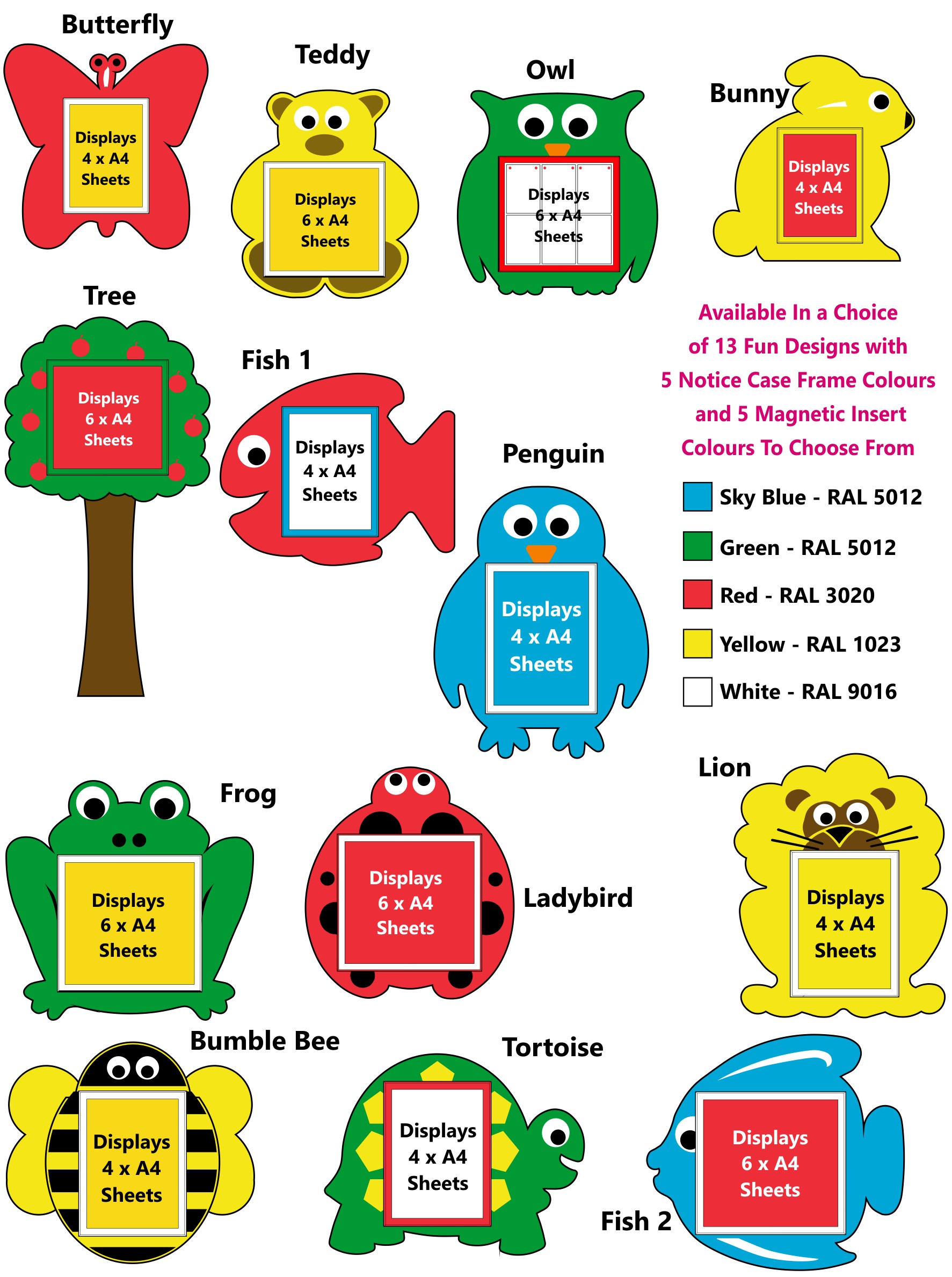 Squiggle Child Friendly School Notice Boards